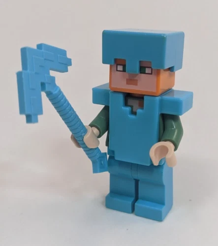 LEGO Minecraft Alex Minifigure with Diamond Armor & Pickaxe