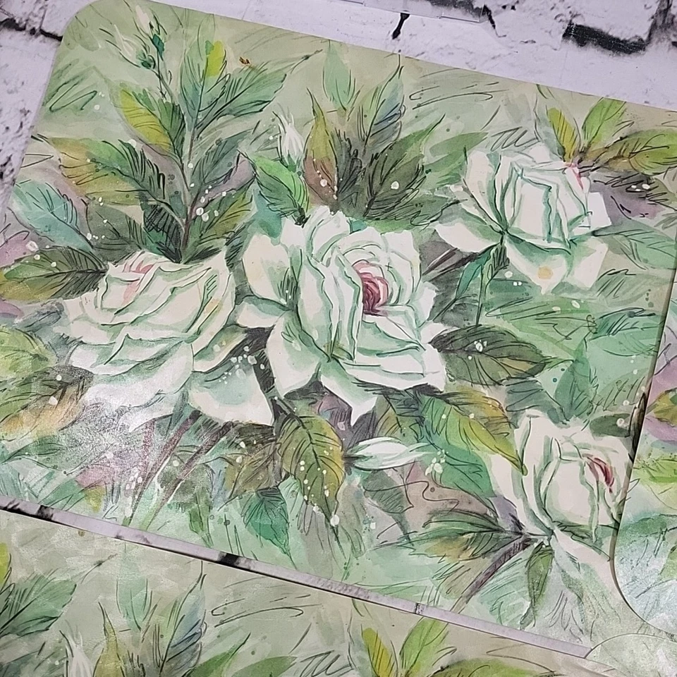 Manteles individuales vintage de plástico florales lote de 8 en 2 estilos margaritas rosas defecto  Foto 3 de 4