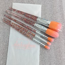 SlMissGlam Rainbow Luxe Sparkly Glitter, 5 Piece Makeup Face Eye Brush Set