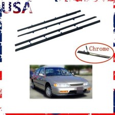 4pcs Chrome Molding Trim For Accord Sedan 1994-1997 Outer Window Weatherstrip Us