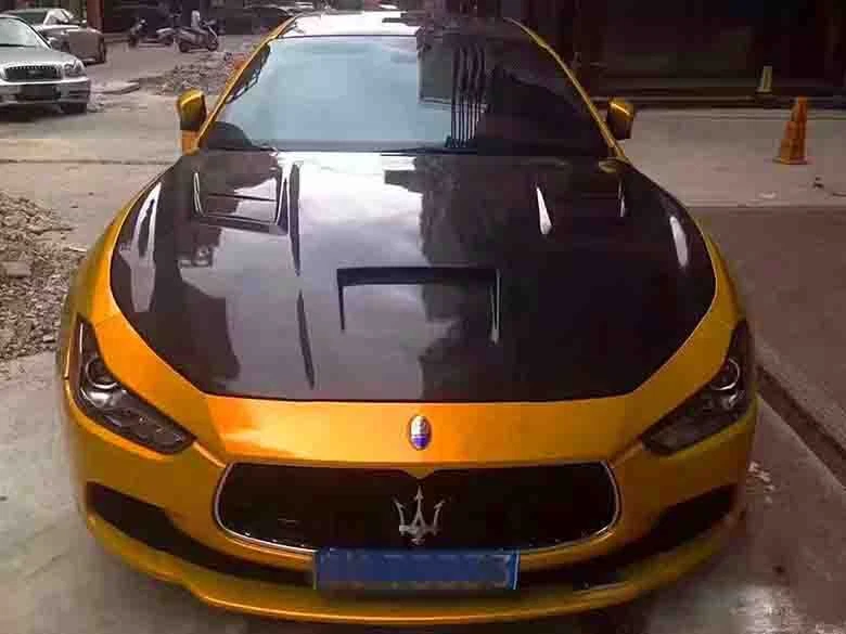 Подходит для Maserati Ghibli 2014-2020 отделка крышки капота из настоящего углерода - Изображение 2 из 2