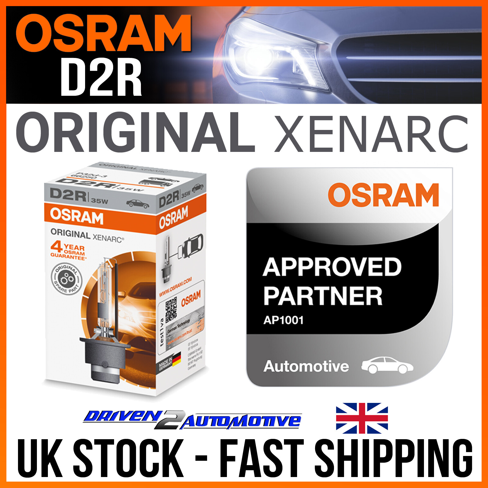 66250 High Beam Headlight Bulb Fits Audi A8 D2 BMW K Citroen C5 1 Fiat By Osram - Image 12