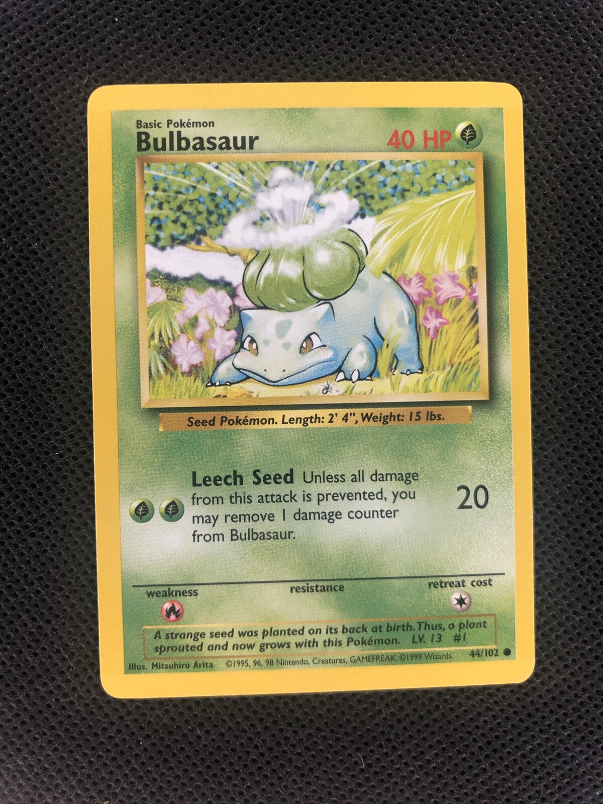 1999 Pokemon Bulbasaur Base Set Unlimited #44/102! NM