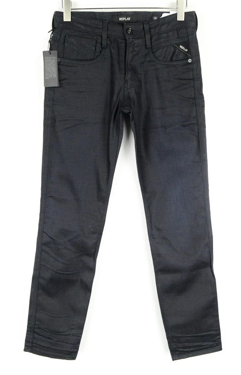 REPLAY Anbass W29 L32 Men Jeans Slim Cotton Stretch Dark Blue