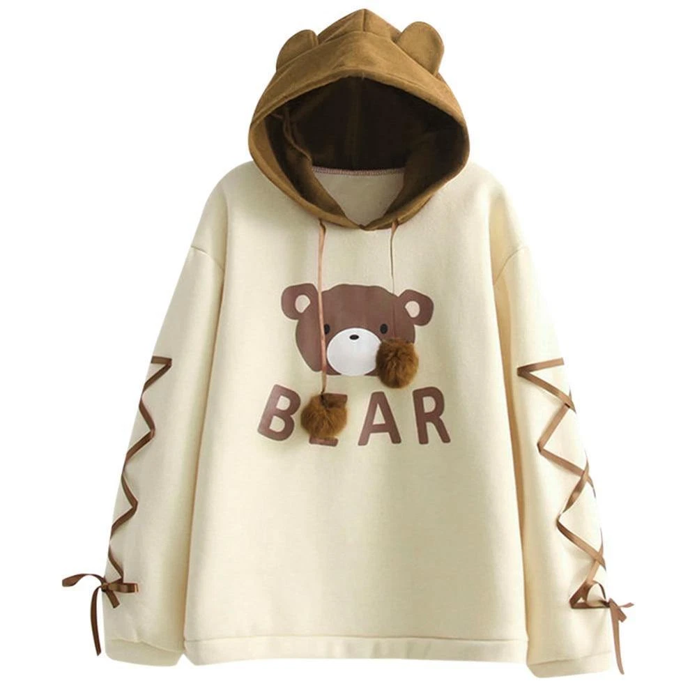 Hoodie with teddy bear ears sales