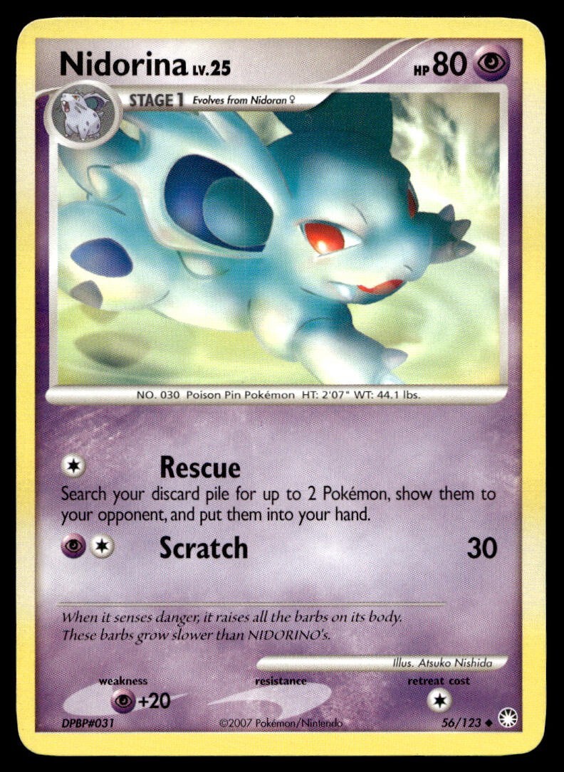 Nidorina 56/123 Pokemon Card Mysterious Treasures Uncommon 80 HP Near Mint N7