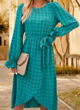 NEW Falechay Women's Belted Sleeveless Split Midi Sundress Size Large