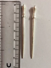 2 Pc 925 Sterling Silver Toothpick, Fruit Food Fork, Plain Design 3.9-4 gram