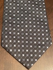 Geoffrey Beene Black Blue 100% Silk Men’s Neck Tie Made In USA