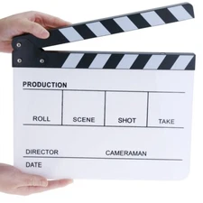 Acrylic Clapper Board Wooden Film Movie Clapboard Cut Action Scene Clapper Bo...