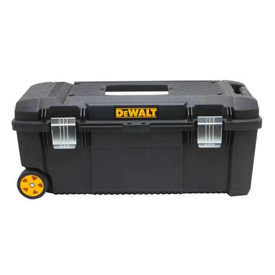 DEWALT 28 in. W 12 Gal. Polypropylene Rolling Tool Box Telescopic Metal Handle