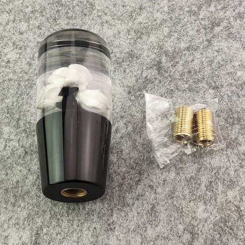 Manual Gear Stick Shift Knob Universal 100MM JDM Clear White Real Rose Flower