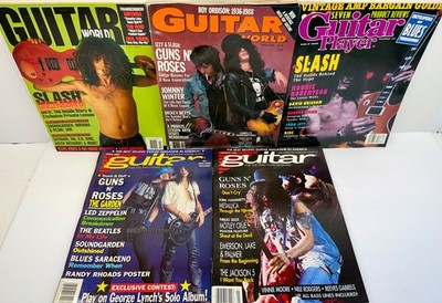 Slash Guns n Roses Guitar Player World Magazine Lot Cover 1989 1991 1992