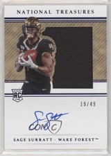 2021 National Treasures Collegiate Century Blue 19/49 Sage Surratt Auto 0eo6