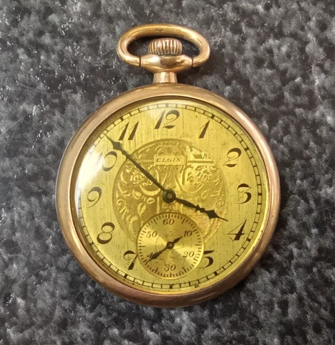 Antique 1928 Elgin Model 3 Grade 303 Size 12s Pocket Watch Running Cond. * W1092