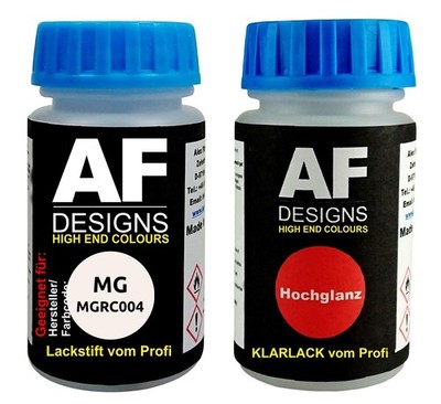 Lackstift für MG MGRC004 Dover White + Klarlack je 50ml Autolack Basislack SET