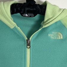 The North Face Fleece Sz Medium 10-12 Lime Full Zip Cozy Warm