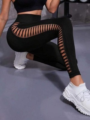 Women's Fishnet Seamless Workout Leggings High Waisted Tummy Control Yoga pants