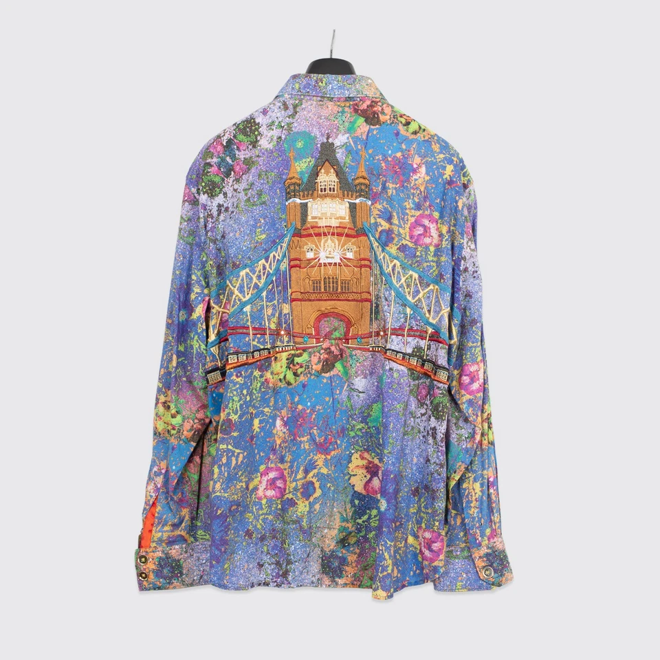 Camisa Robert Graham 3XL Hombre Multicolor Floral Bordado Castillo Edición Limitada Foto 4 de 4