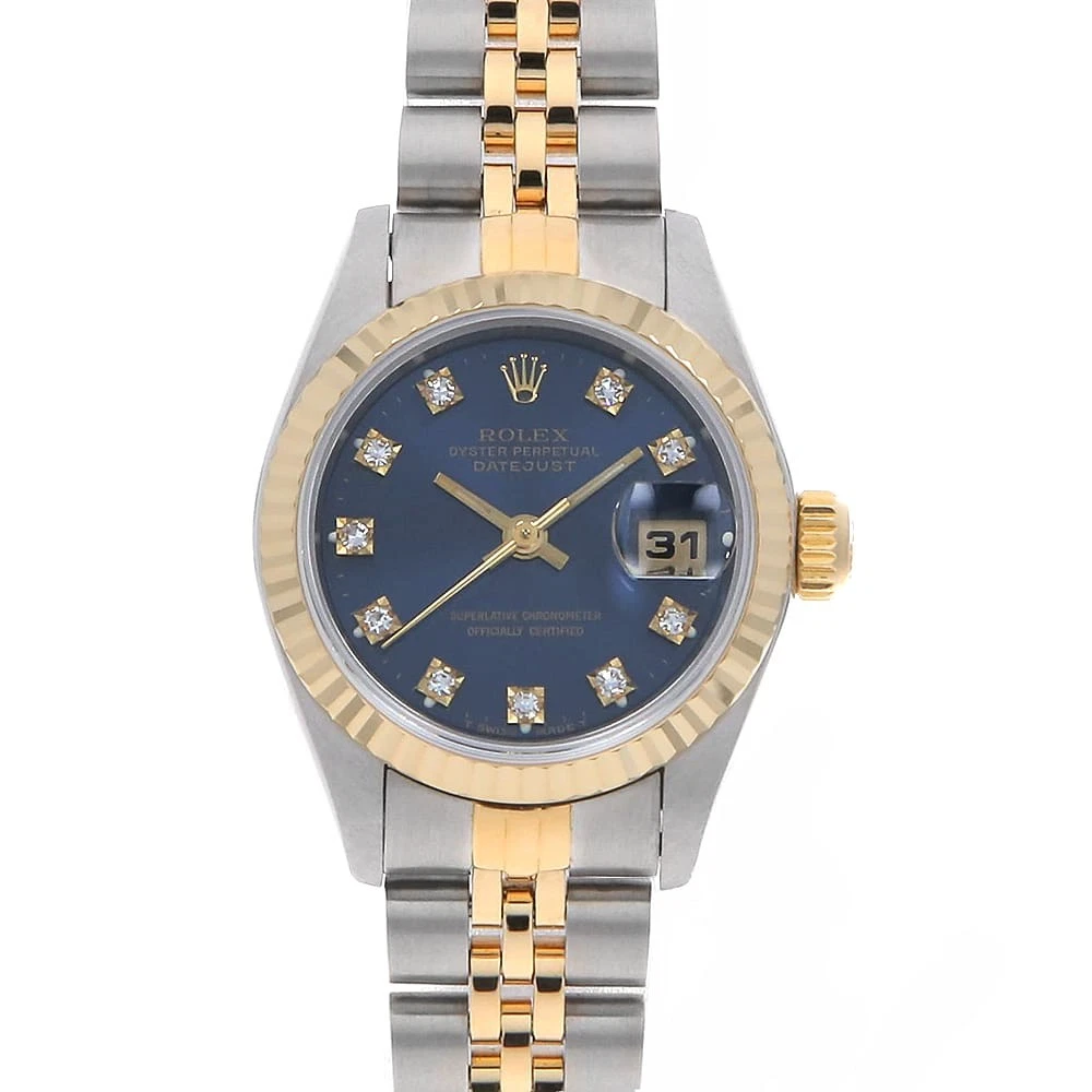 Rolex — ROLEX Datejust 10P Diamond 69173G blue S Number second hand Women