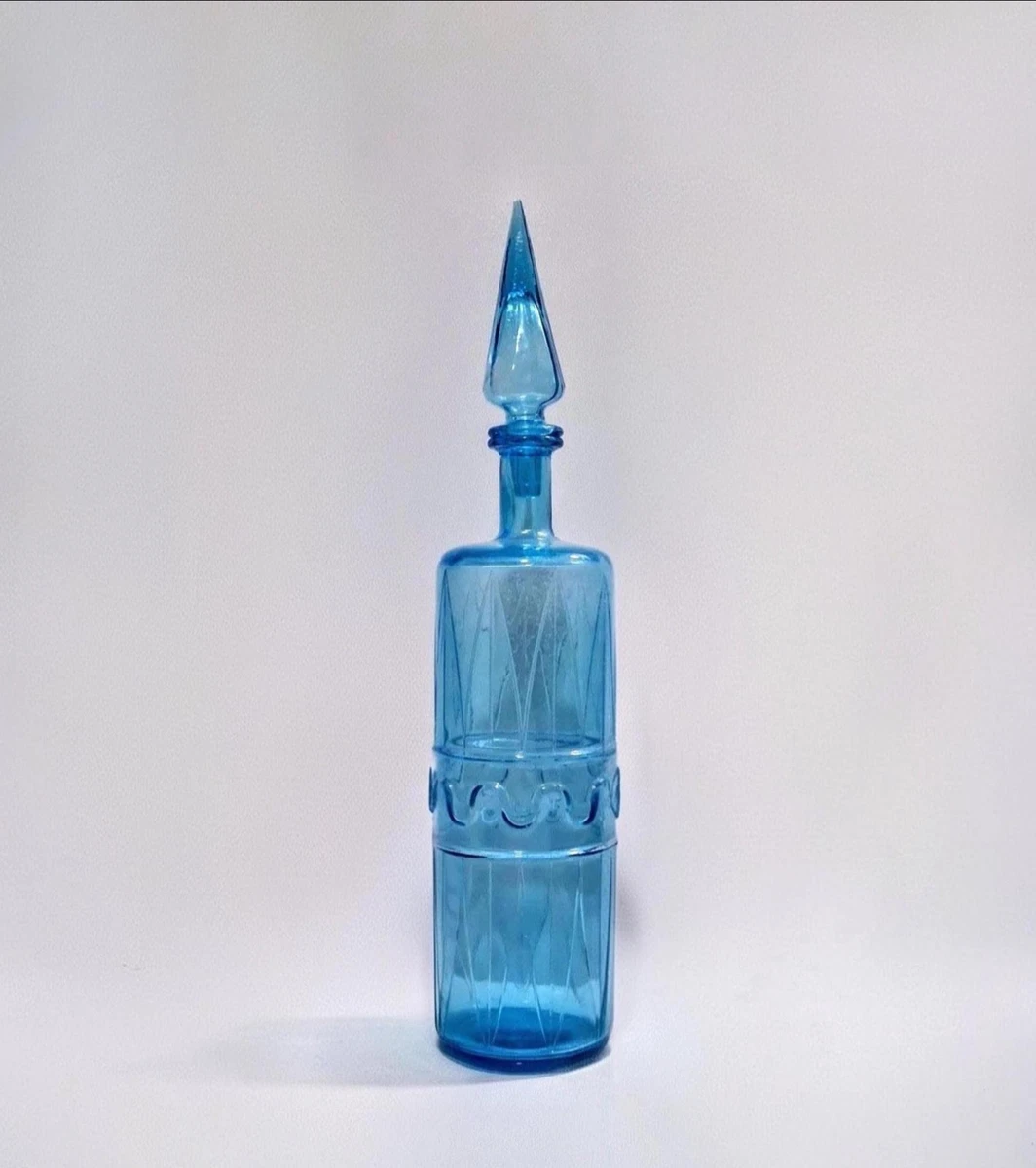 Glass Blue Collectible Decorative Bottles 1950-1959 Time Period