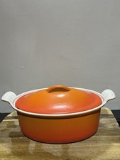 Cousances Vintage Cast Iron 20cm Casserole Dish In Orange