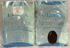Vintage Silkies Ultra Knee Highs Lot of 2 Graduated Compression Mocha Reg Size