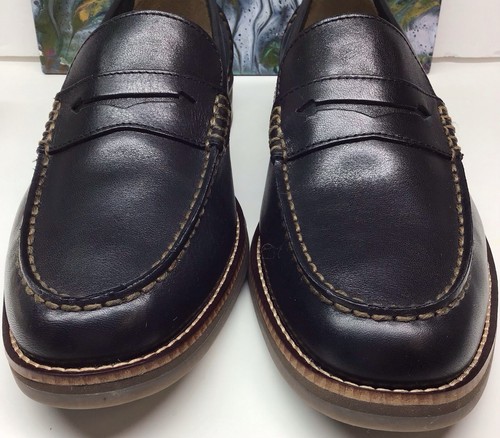 SPERRY TOP SIDER LOAFERS MEN DARK BROWN LEATHER SLIP ON DRESS SZ 9 -NWO BOX - Foto 2 di 10