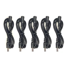 (5) Pack 6ft. DC Barrel Power 5.5mm x 2.1mm Extension Cable Male to Female