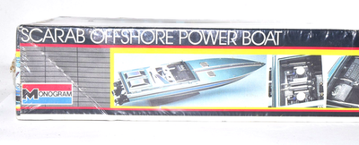 船・ボート MIAMI VICE SCARAB OFFSHORE POWER BOAT Rare Vintage Miami Vice Offshore Power Boat Model Kit Monogram