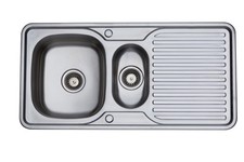 RUMO 1.5 bowl stainless steel Kitchen sink reversible with waste kit 100x50cm