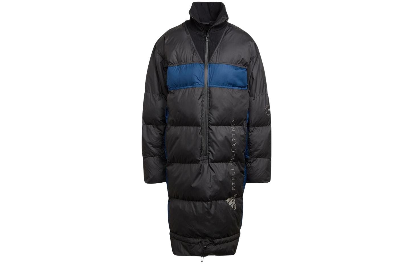 adidas Printed Logo Zip-Up Long Hooded Cotton Coat