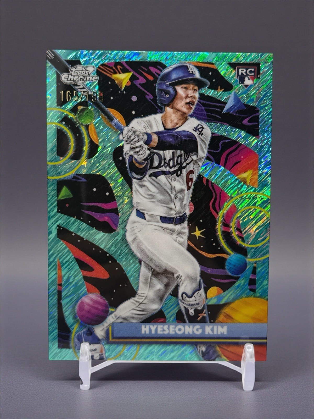 2025 Topps Cosmic Chrome - Hyeseong Kim #181 Aqua Equinox Refractor /199 (RC)
