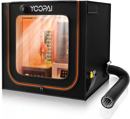 Large Resin 3D Enclosure with Ventilation Kit LED Light, 3D Printer Vented Enclo