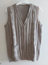 Damen Strickweste ,geknöpft , mit 2 Taschen ,taube ,Gr.M