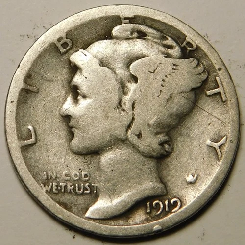 1919 S Mercury Dime G - VG   "Actual Coin Pictured - Appears Cleaned"