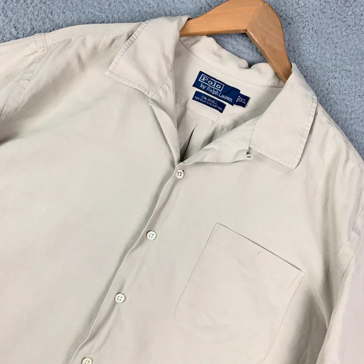 Polo Ralph Lauren Silk Short Sleeve Button-Up Casual Button-Down