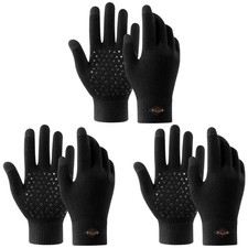 3 Pairs Winter Gloves for Men Women Warm Knit Gloves Touch Screen Anti-Slip G...