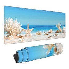 Seashells on Tropical Beach Extended Gaming Mouse Pad Large Desk Mat with Non...