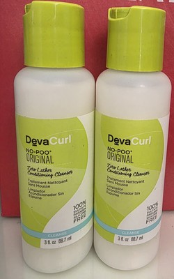 DevaCurl No-Poo Original Zero Lather Conditioning Cleanser 3 oz  Travel Size 2PK
