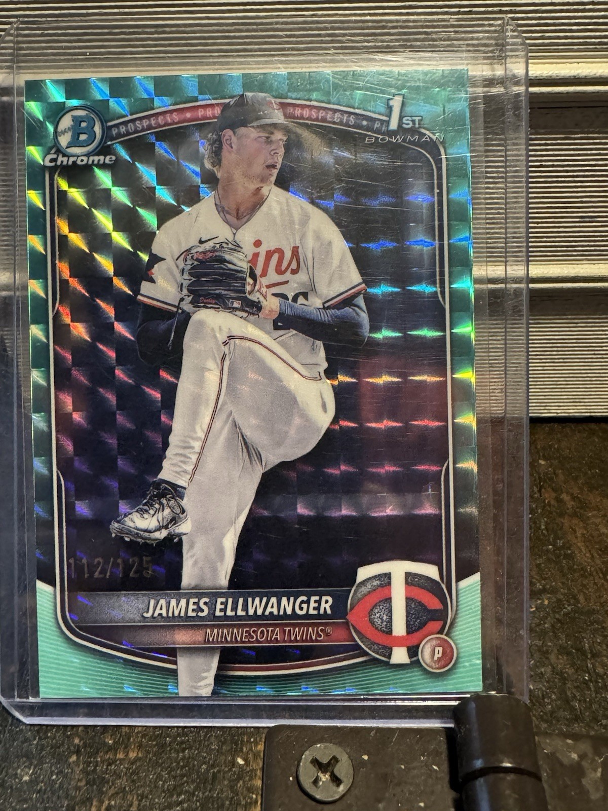 JAMES ELLWANGER 2025 BOWMAN CHROME DRAFT 1ST AQUA GEOMETRIC /125