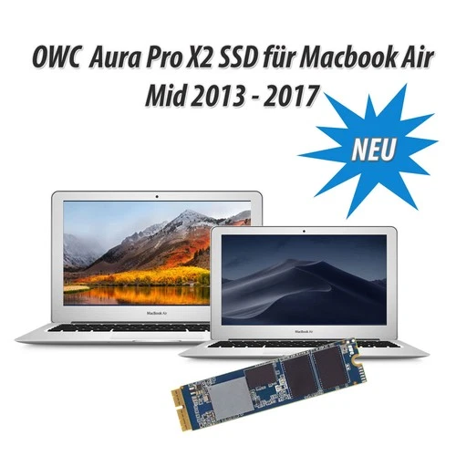 OWC Aura Pro X2 Gen4 2TB SSD für Apple Macbook Air Mid 2013 - 2017