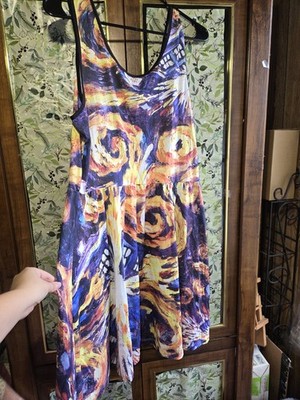 Her Universe Doctor Who Van Gogh Tank Skater Dress XL STARRY NIGHT TARDIS