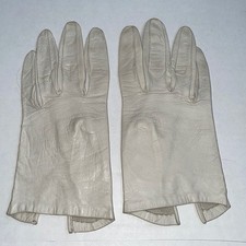 Vtg light gray leather gloves