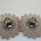 Vintage Clip On Earrings Pink West Germany 2”, 50-60s Estate, Pre Owned — photo 4
