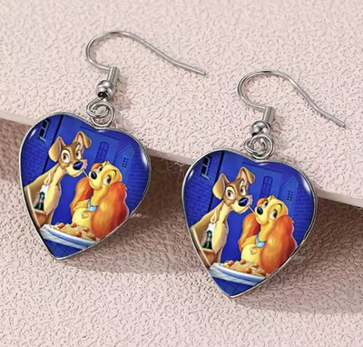Super süße - Disney Figur Herz Ohrhänger - Lady and the Tramp