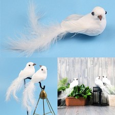 Fake Doves Feather Ornament Decorative Home Wedding Bird Toy Craft White Foam