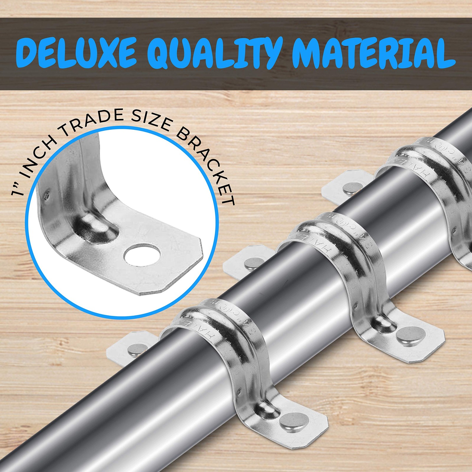 OhLectric Pipe Support Strap-Steel Strap with 2 holes-Heavy-Duty 1 inch U