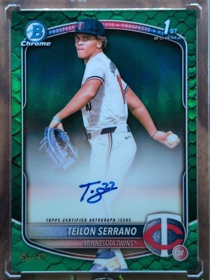 2025 Bowman Chrome Teilon Serrano Green Reptilian Refractor Auto /99  RC #CPA-TS