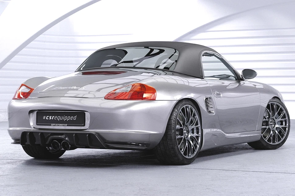 Difusor de parachoques trasero Porsche 986 Boxster adicional negro o fibra de carbono 1997-2004 Foto 3 de 4